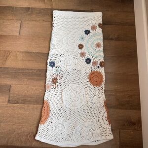 Free people crochet partially lined maxi skirt size small